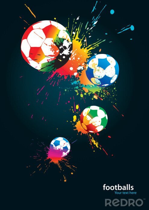 Poster Regenbogenbälle 3D