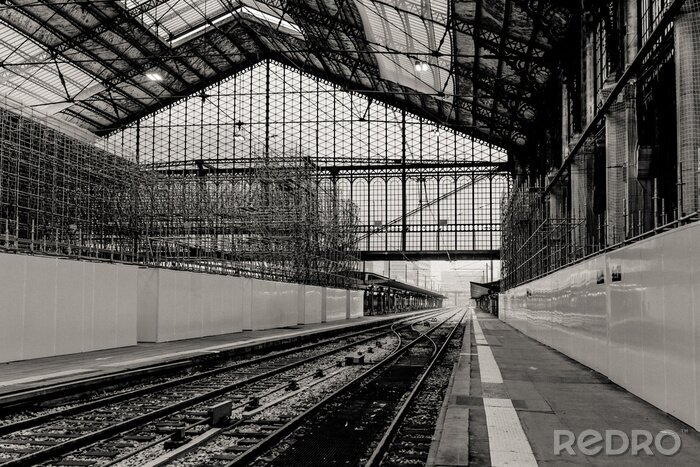 Poster Retro-Bahnhof in Paris
