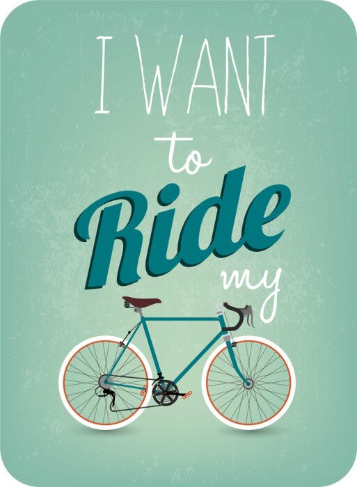 Poster Retro-Beschriftungen mit Fahrrad