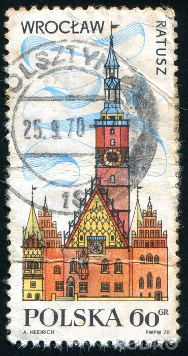 Poster Retro-Briefmarke von Breslau