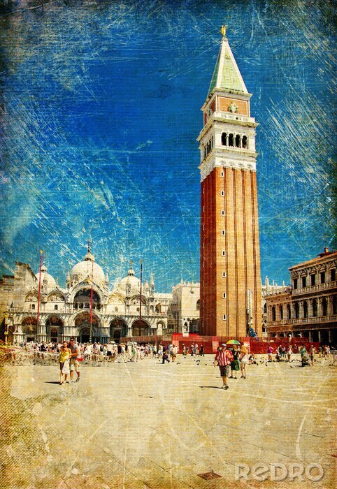 Poster Retro Denkmäler von Venedig