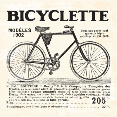 Retro-Fahrrad auf altem Papier