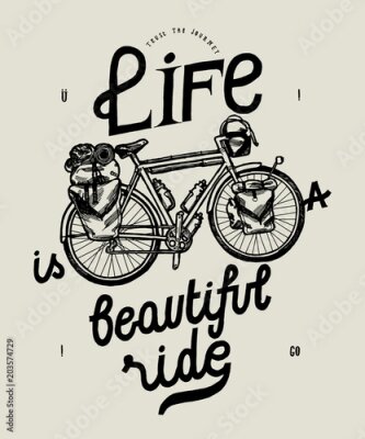 Poster Retro-Fahrrad-Zitat