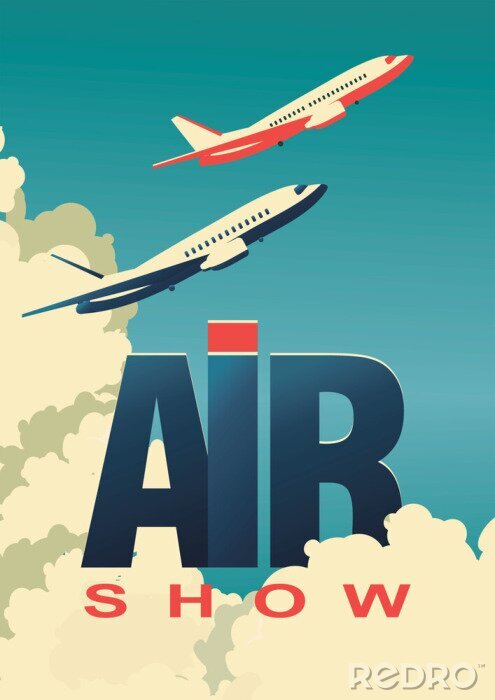 Poster Retro-Flugzeug Flugschau