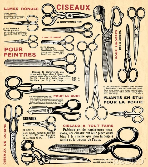 Poster Retro-Friseurschere