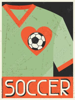 Poster Retro-Fußballtrikot mit einem Ball im Herzen