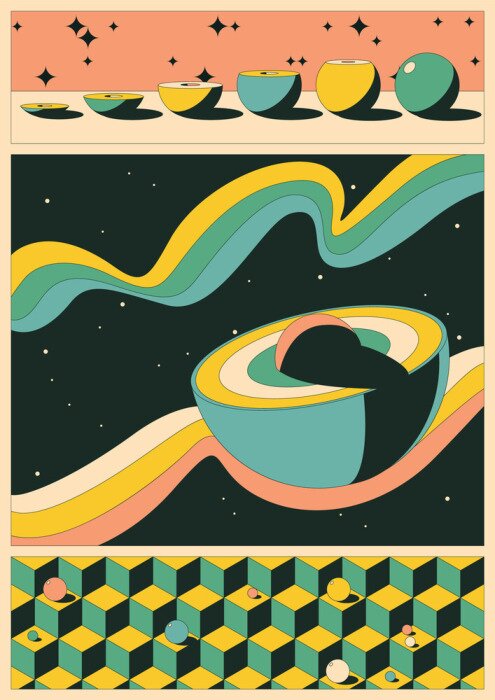 Poster Retro-geometrische Kunst