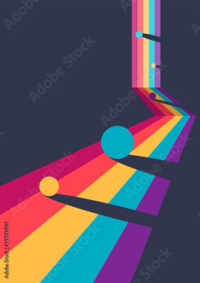 Poster Retro-geometrische Perspektive