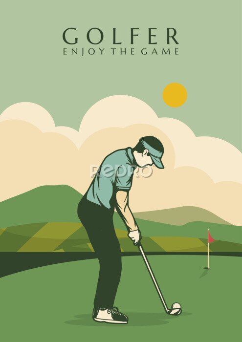 Poster Retro-Golf-Illustration