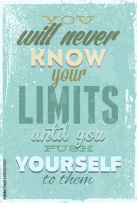 Poster Retro-Grafik mit einem inspirierenden Zitat