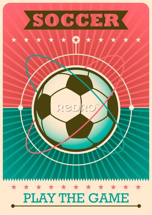 Poster Retro-Illustration des Fußballs