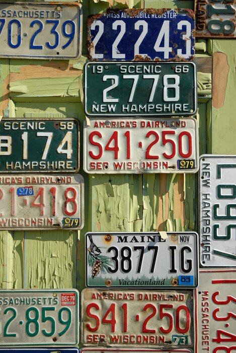 Poster Retro-Kennzeichen