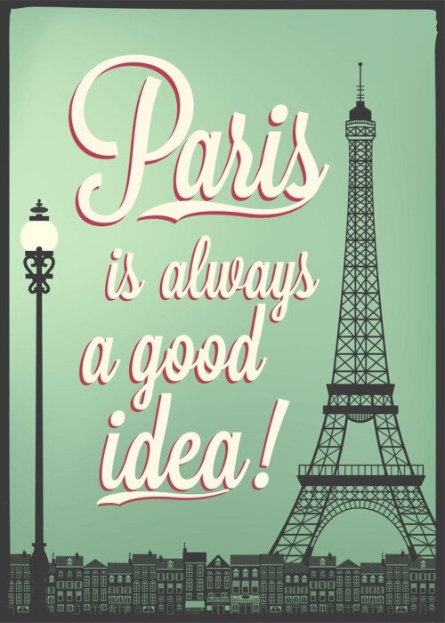 Poster Retro-Motiv mit Paris