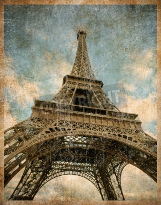 Poster Retro-Postkarte aus Paris