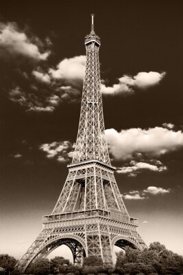 Retro schwarz-weißer Eiffelturm