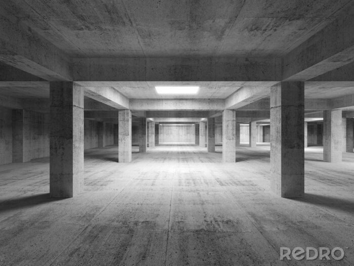 Poster Riesige moderne Betonhalle