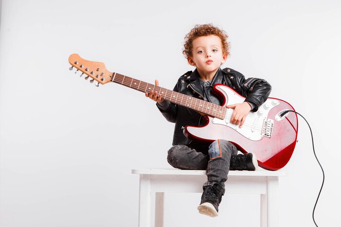 Poster Rock-Kid mit E-Gitarre