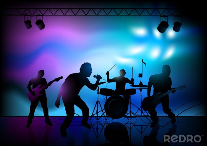 Poster Rock'n'Roll spielende Band