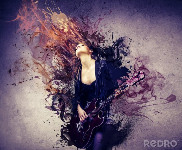 Poster Rock und Gitarristin