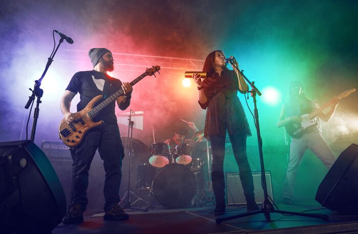 Poster Rockband auf der Bühne