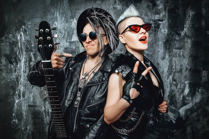 Poster Rockband auf schwarzem Hintergrund