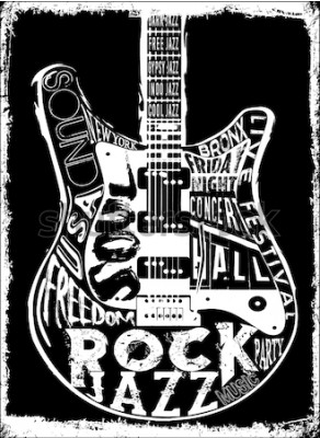 Poster Rockmusik und Gitarre