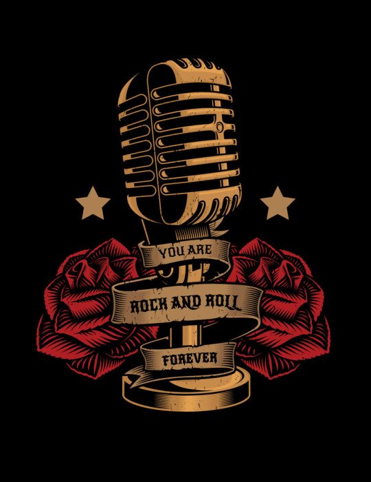 Poster Rockmusik und Mikrofon