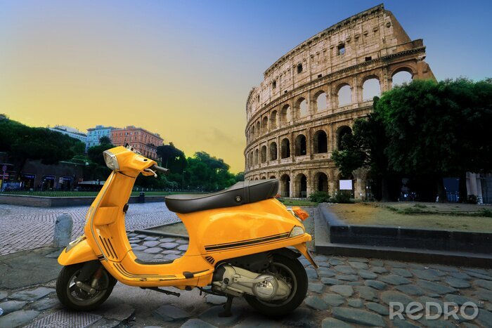 Poster Römischer Urlaub mit dem Motorroller