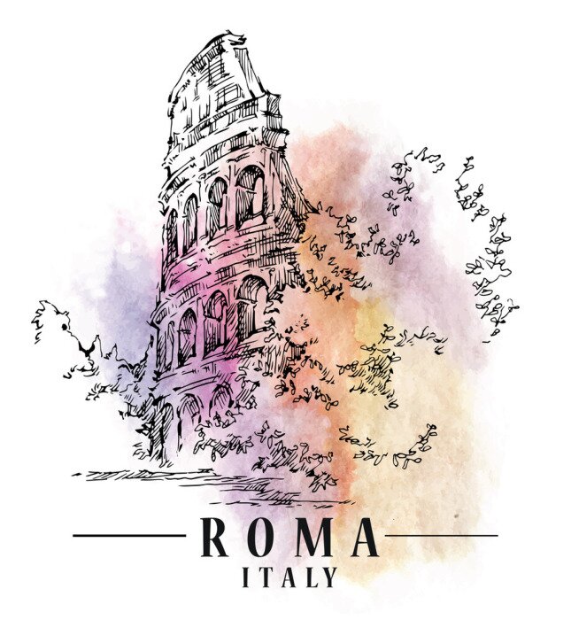 Poster Römisches Aquarell