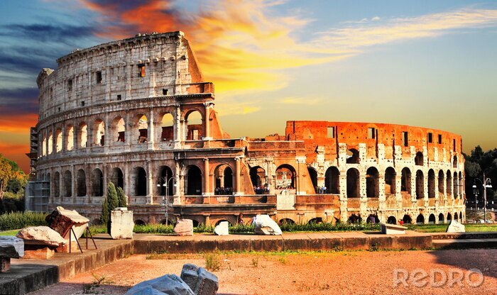 Poster Römisches Kolosseum bei Sonnenuntergang