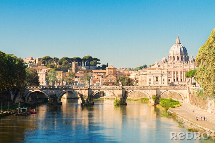 Poster Rom und Kathedrale auf der Brücke