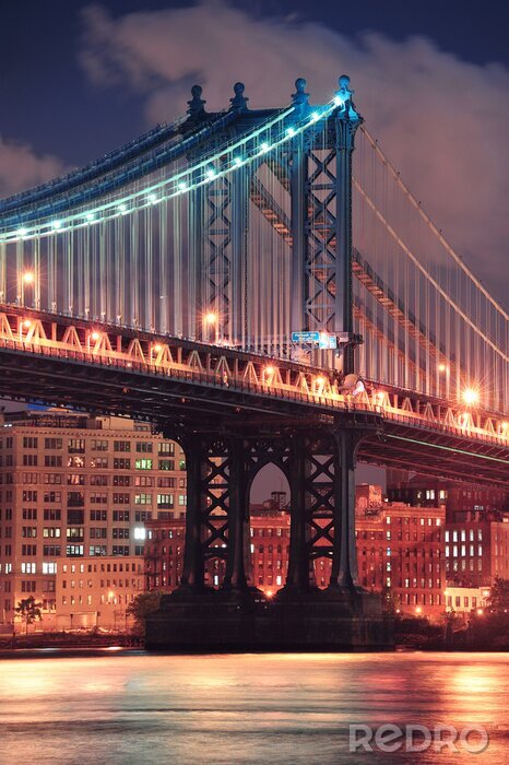 Poster Romantische Landschaft mit Brooklyn Bridge