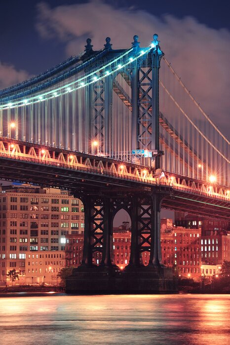 Poster Romantische Landschaft mit Brooklyn Bridge