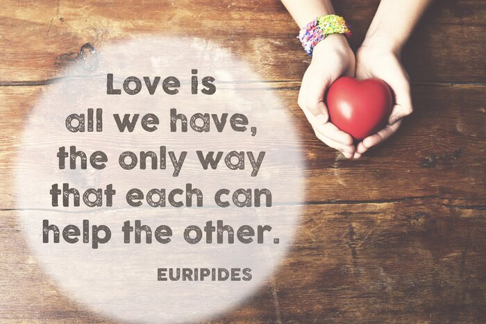 Poster Romantisches Zitat auf Holz