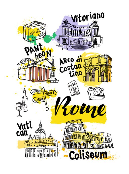 Poster Rome Landmark Vector