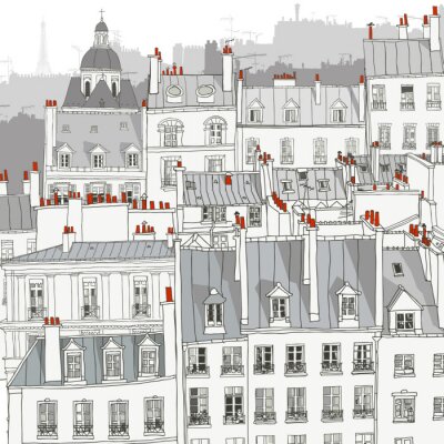 Poster Roofs of Paris