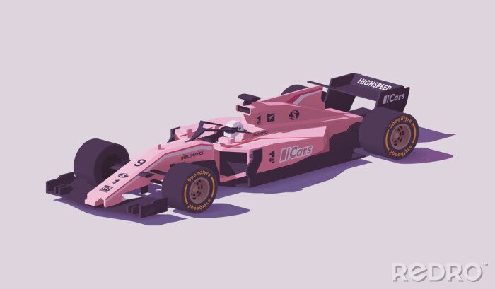 Poster Rosa Formel 1 Auto