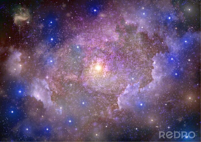 Poster Rosa Galaxie mit Sternen