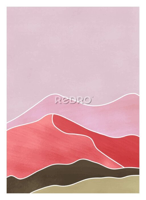 Poster Rosa Landschaft der Berge