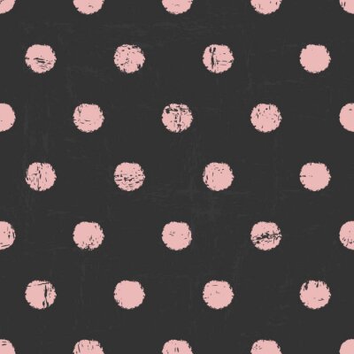 Tapete Rosa Punkte auf grauem Hintergrund