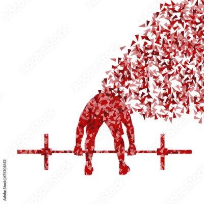 Poster Rot-weiße Grafik eines Mannes beim Gewichtheben