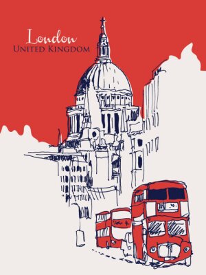 Poster Rote Busse in London