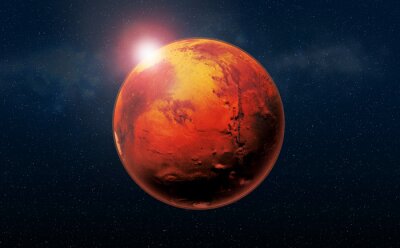 Poster Roter Planet, beleuchtet von der Sonne