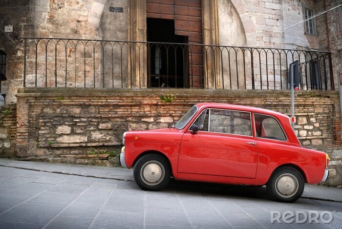 Poster Rotes italienisches Fahrzeug