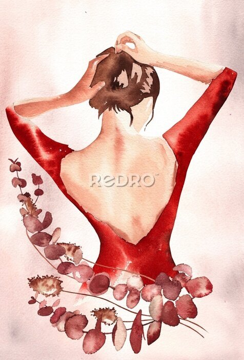 Poster rotes Kleid