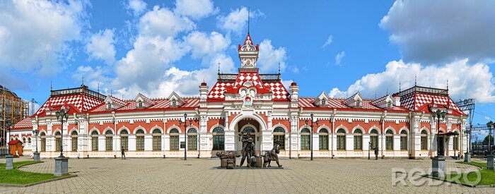 Poster Russischer alter Bahnhof