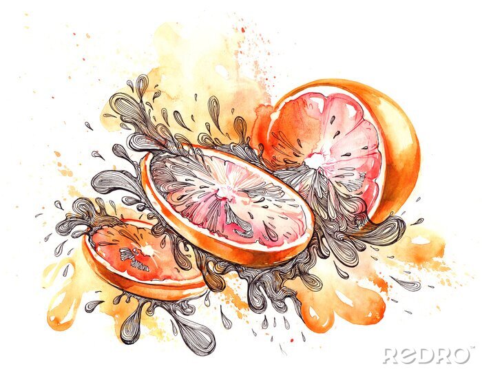 Poster Saftige Grapefruits