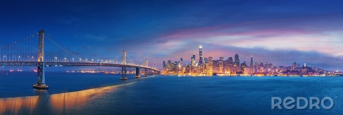 Poster San Francisco Skyline bei Nacht