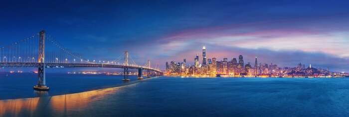 Poster San Francisco Skyline bei Nacht