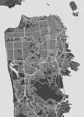 San Francisco Stadtplan, detaillierte Vektorkarte
